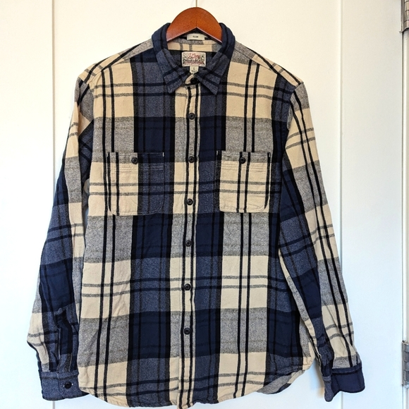 J. Crew Other - J.Crew Flannel shirt (blue, cream)